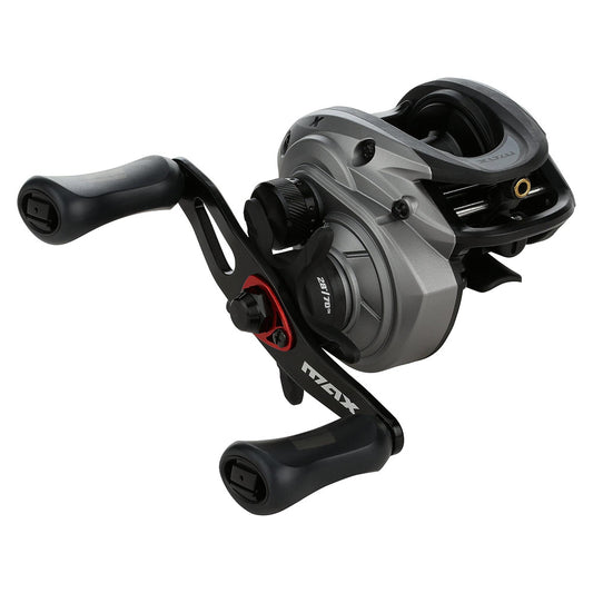 Abu Garcia Max X right-hand low-profile baitcast reel side view