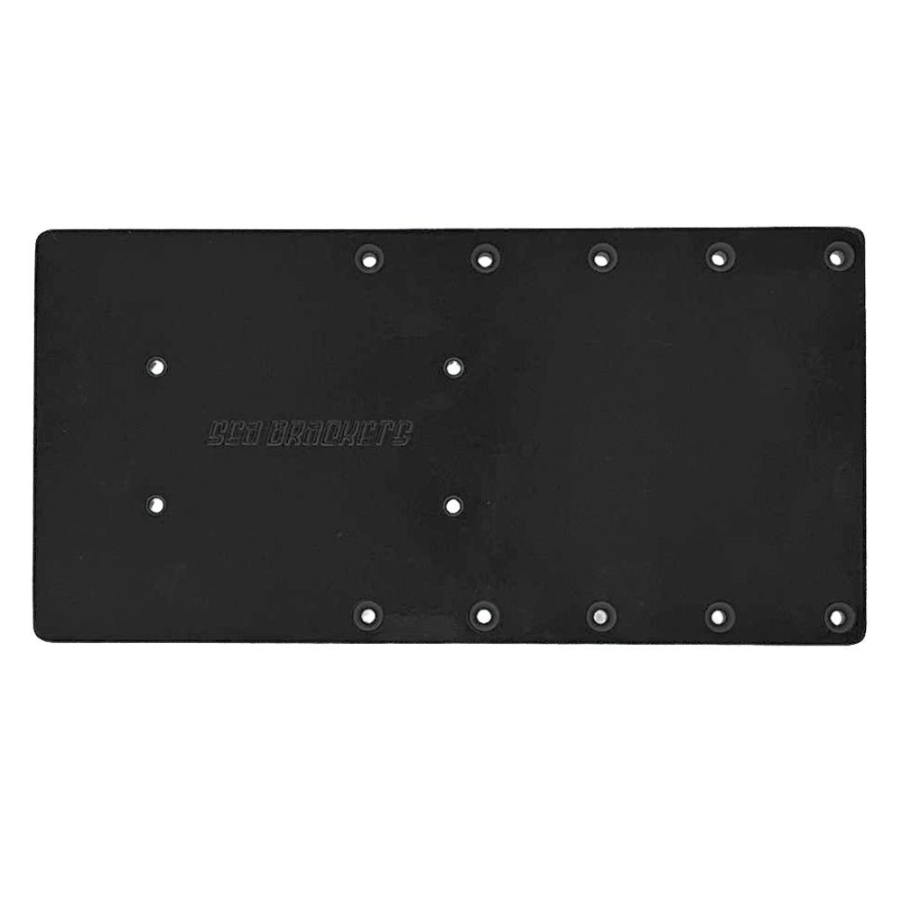 Sea Brackets 16 Straight Trolling Motor Plate fGarmin Kraken Black SEA2301BLK