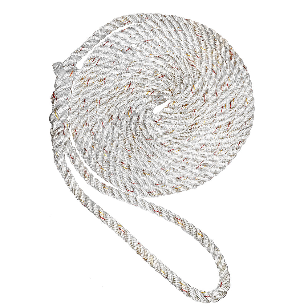 New England Ropes 34 Premium 3Strand Dock Line White wTracer 50 C60502400050