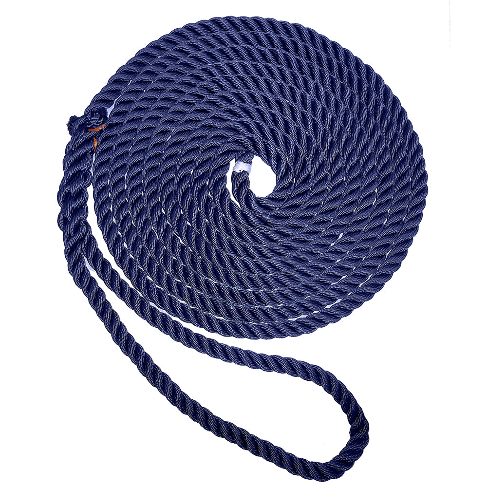New England Ropes 12 Premium 3Strand Dock Line Navy Blue 25 C60531600025
