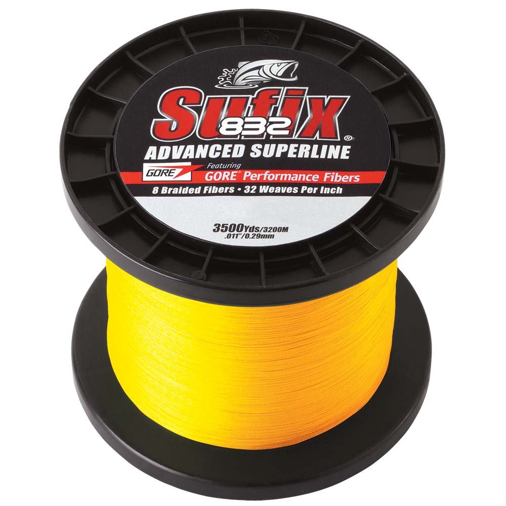 Sufix 832 Advanced Superline Braid 6lb HiVis Yellow 3500 yds 660406Y