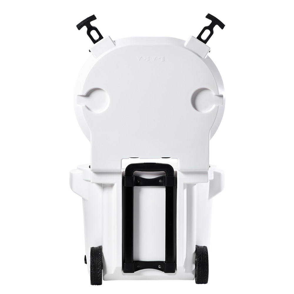 LAKA Coolers 30 Qt Cooler wTelescoping Handle Wheels White 1079