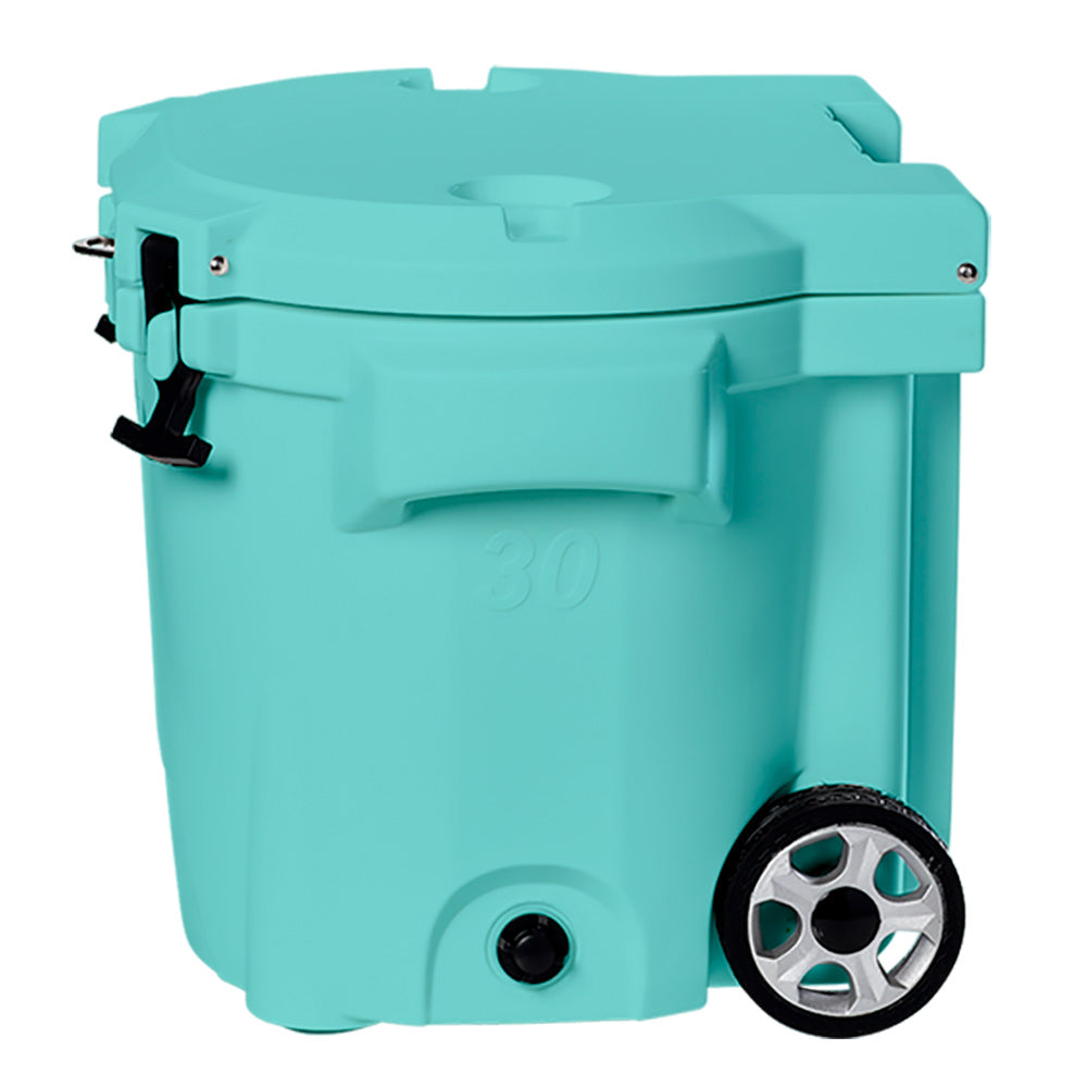 LAKA Coolers 30 Qt Cooler wTelescoping Handle Wheels Seafoam 1082