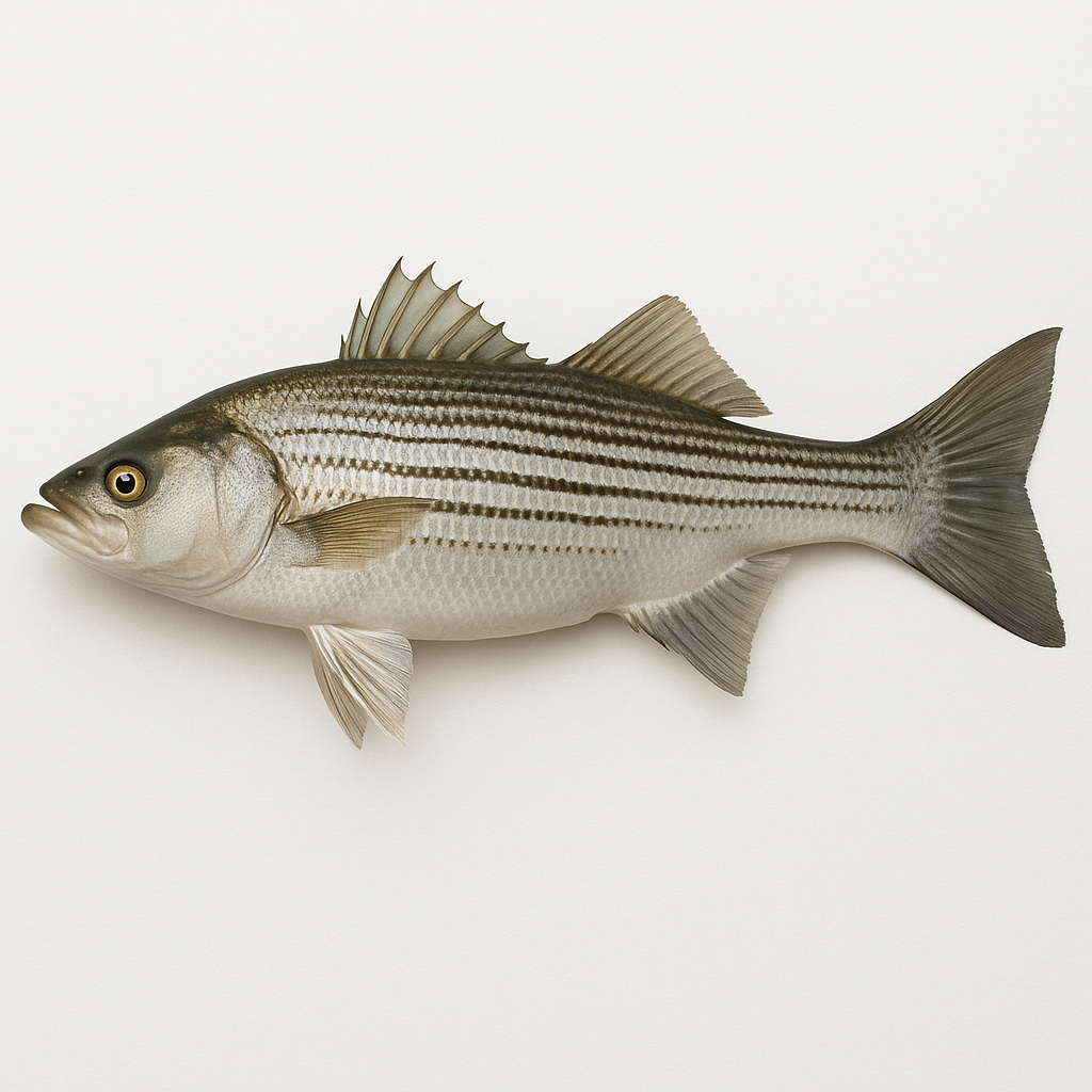 Striped bass fishing lures and tackle
