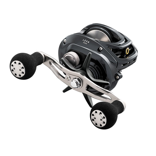 Daiwa Lexa 300 LX300HL left-hand baitcasting reel detail
