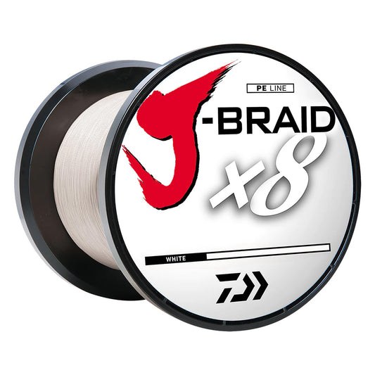 Daiwa JBRAID x8 Braided Line  40 lbs  300 yds  White JB8U40300WH
