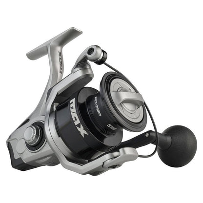 Abu Garcia Max X 6000 spinning reel handle detail, UPC 036282736986