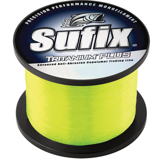 Sufix Tritanium Plus 50 lb Chartreuse 1270 yd copolymer monofilament