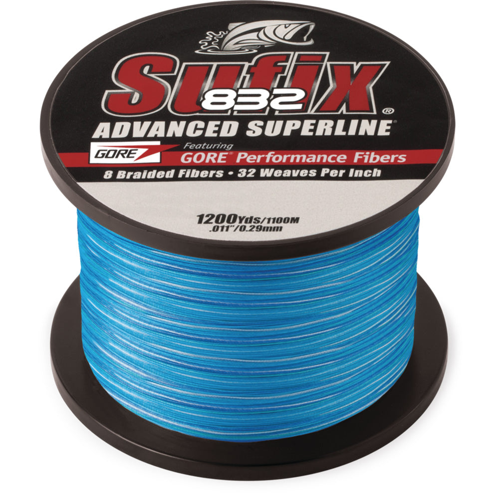 Sufix 832 Advanced Superline Braid  80lb Test  1200yds  Coastal Camo 660380CC
