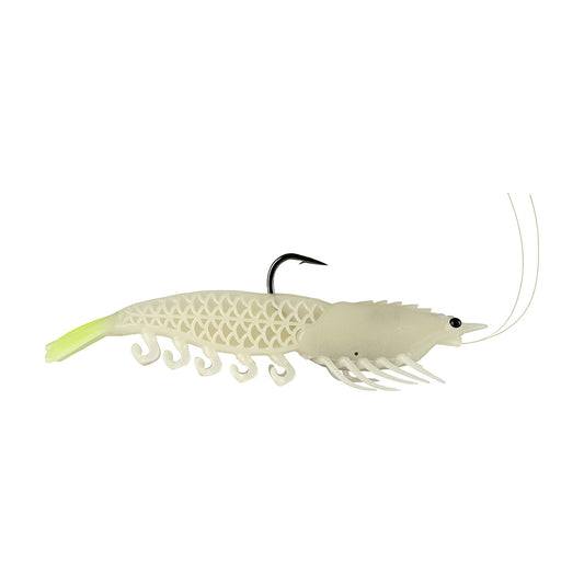Berkley PowerBait Shrimperor 5" Glow/Chartreuse saltwater shrimp bait, MPN 1656271