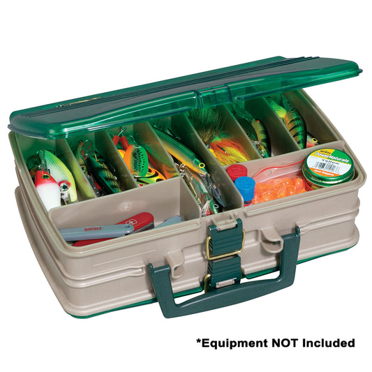 Plano DoubleSided 20Compartment Satchel  SandstoneGreen 112000
