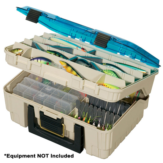 Plano TwoTier Magnum Satchel  BeigeBlue 134900