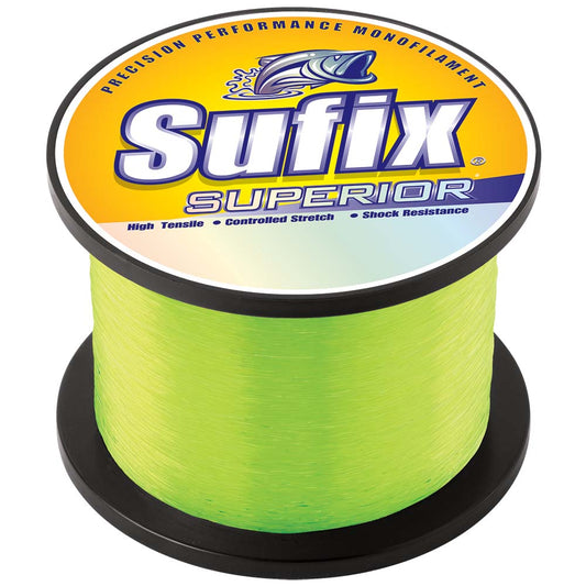 Sufix Superior HiVis Yellow Monofilament  100lb  2405 yds 650300