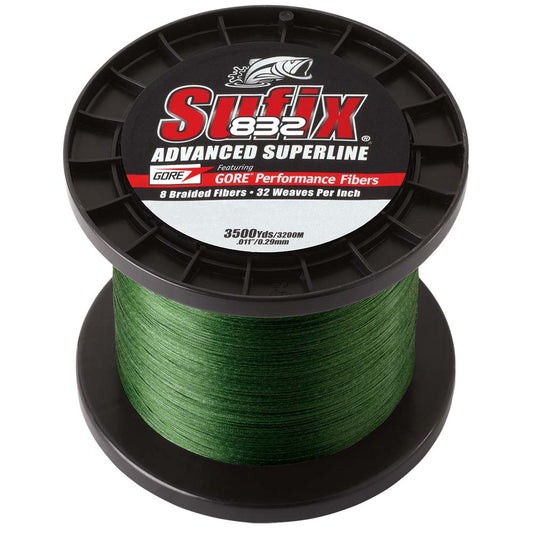 Sufix 832 Advanced Superline Braid  6lb  LowVis Green  3500 yds 660406G