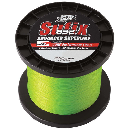 Sufix 832 Advanced Superline Braid  6lb  Neon Lime  3500 yds 660406L