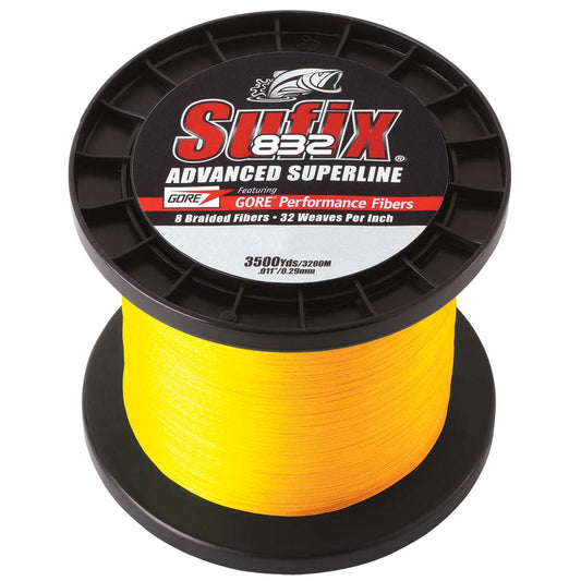 Sufix 832 Advanced Superline Braid  6lb  HiVis Yellow  3500 yds 660406Y