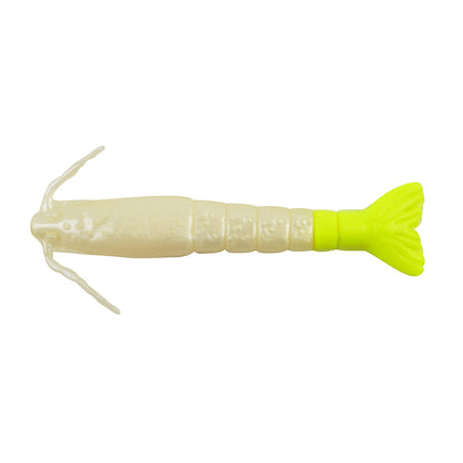Berkley Gulp! Saltwater Shrimp 3" Pearl White/Chartreuse, MPN 1240006