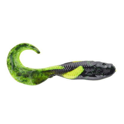 Berkley Gulp! Swimming Mullet 4" Black Chartreuse Fuze 10-pack, MPN 1521183