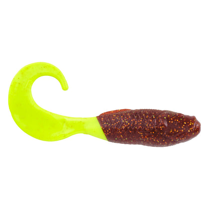 Berkley Gulp! Swimming Mullet 4" Root Beer Gold/Chartreuse 10-pack, MPN 1519937