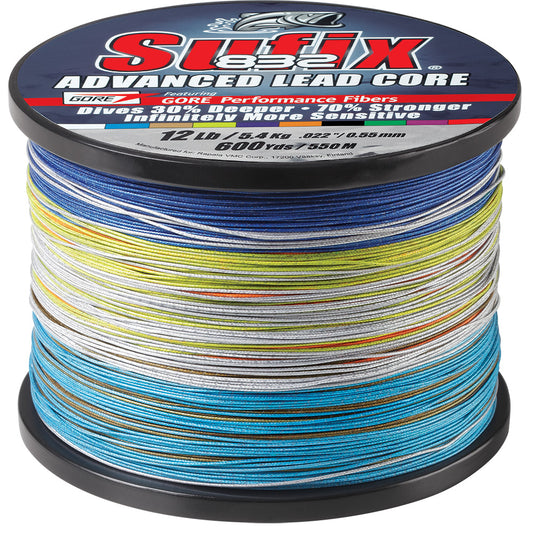 Sufix 832 Advanced Lead Core  12lb  10Color Metered  600 yds 658312MC