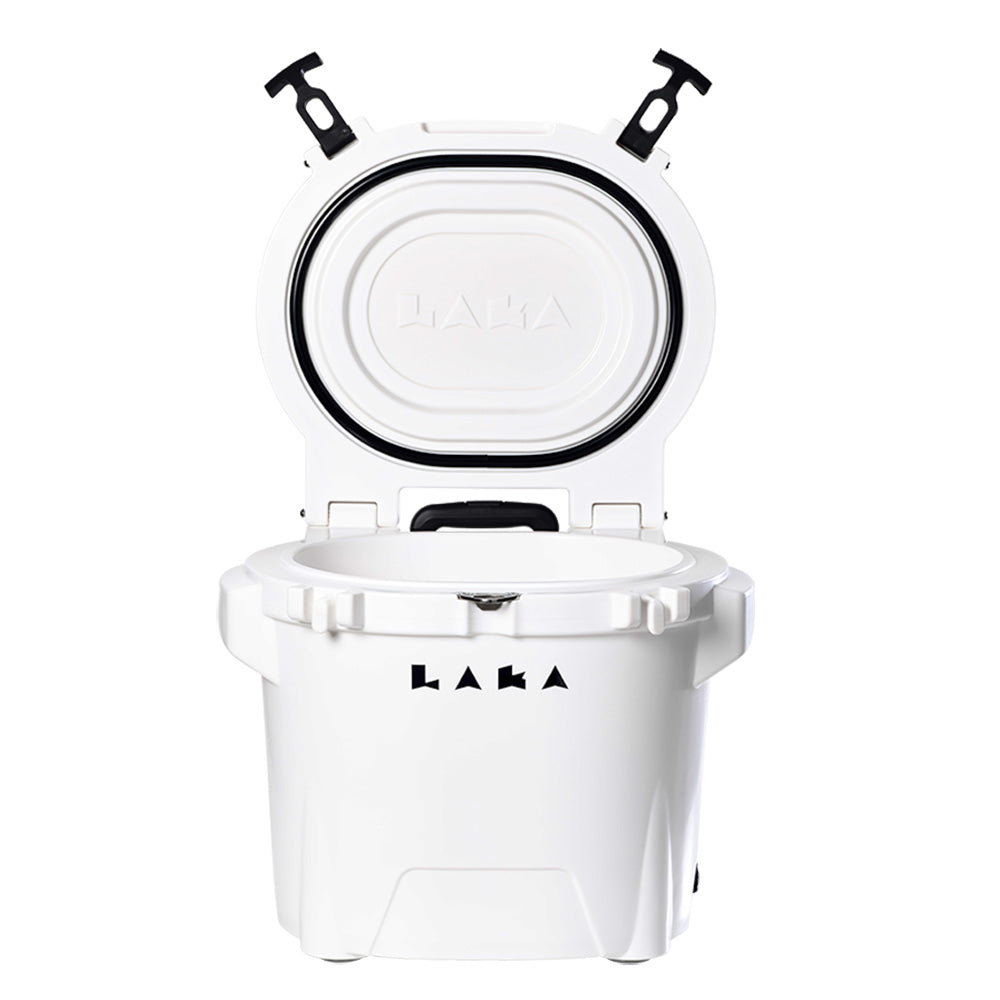 LAKA Coolers 30 Qt Cooler wTelescoping Handle  Wheels  White 1079