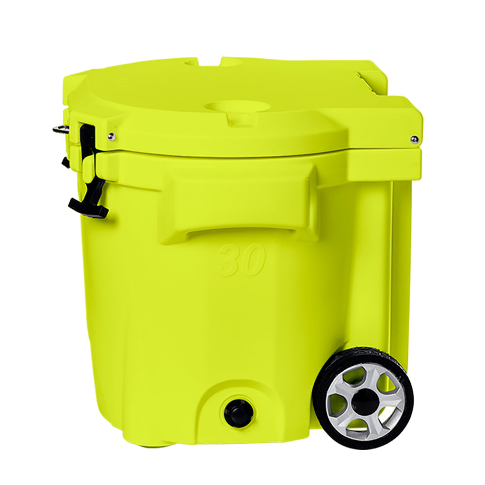 LAKA Coolers 30 Qt Cooler wTelescoping Handle  Wheels  Yellow 1087
