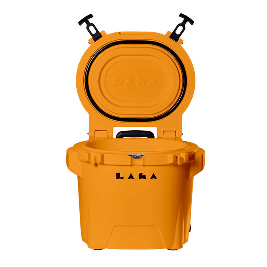 LAKA Coolers 30 Qt Cooler wTelescoping Handle  Wheels  Orange 1086