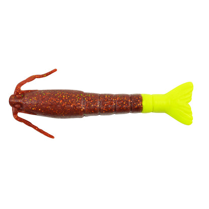 Berkley Gulp! Saltwater Shrimp 3" Root Beer Gold/Chartreuse, MPN 1240007
