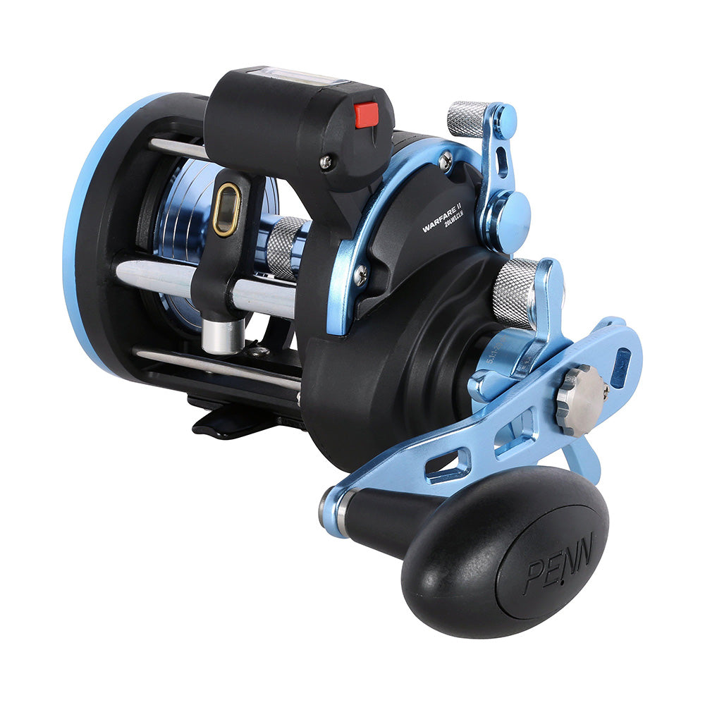 PENN WARII20LWLCLH Warfare II Level Wind 20 Left Hand Conventional Reel wLine Counter 1639682